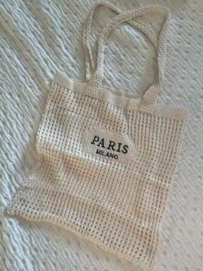 New Cream Colored Crochet Tote/Beach Bag